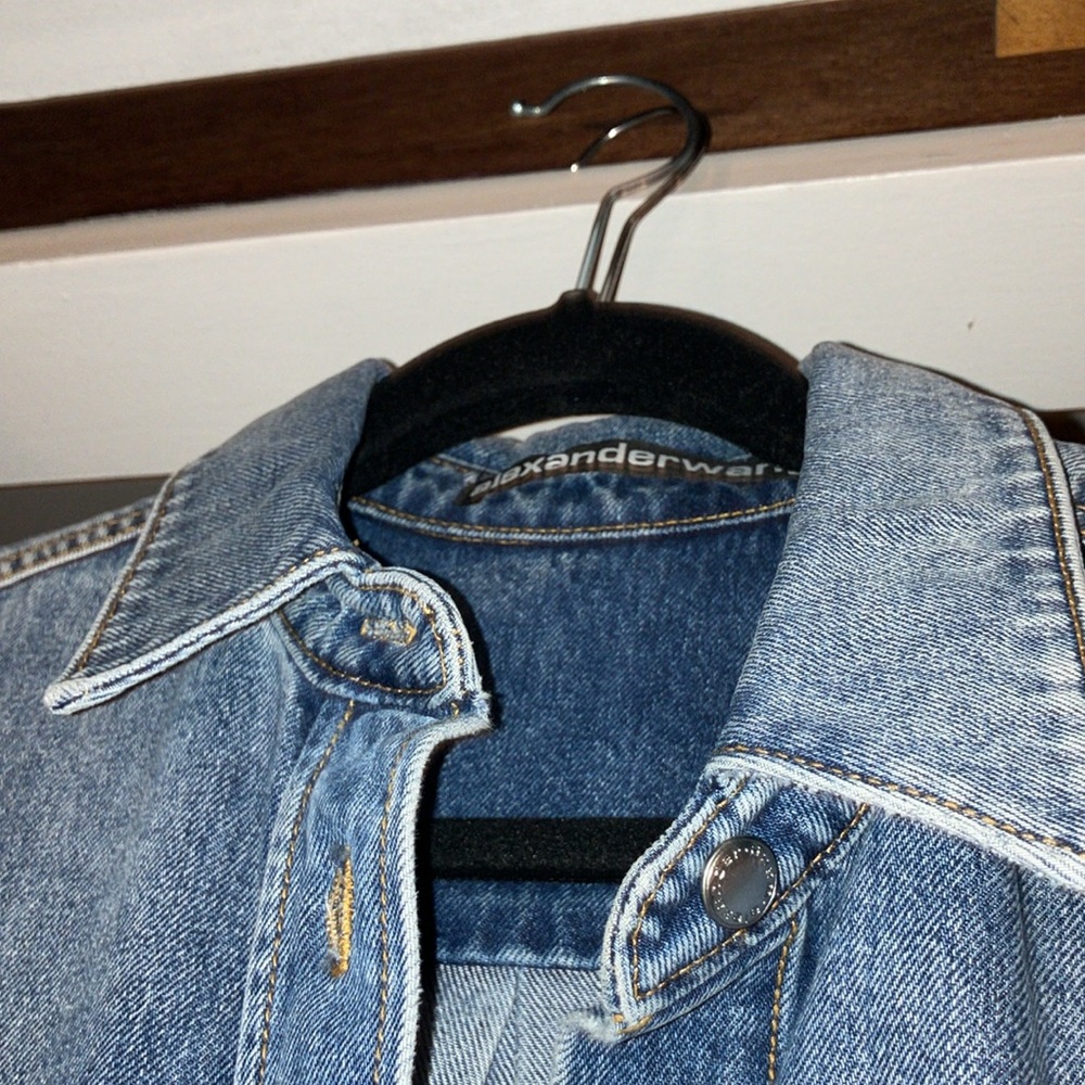 NWT t. By Alexander Wang Pre Styled Denim Shirt Dress - Picture 8 of 10